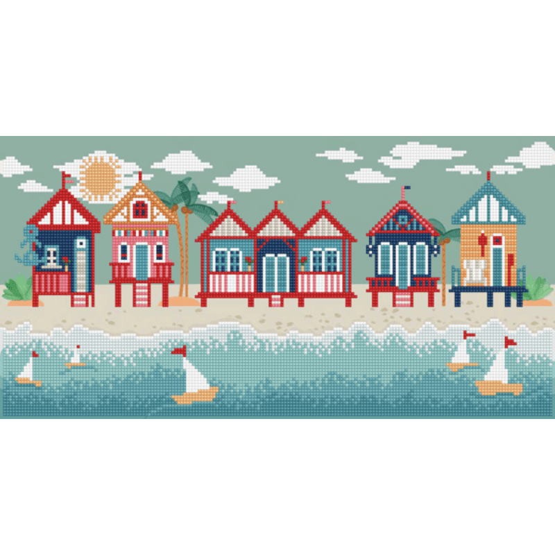 The Diamond Dotz Seaside Days Embroidery Facet Art Kit comes with everything you need to finish the project. It's simple, quick, and enjoyable to do!