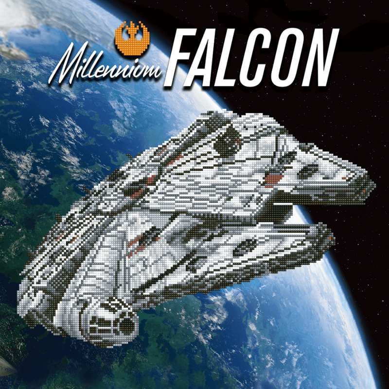 The Diamond Dotz Stars Wars Millennium Falcon Kit comes with everything you need to finish the project. It's simple, quick, and enjoyable to do!