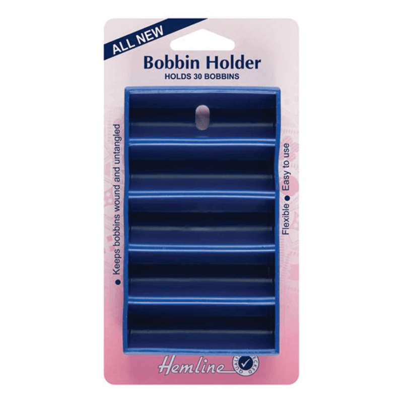 The bobbin holder holds 30 bobbins and maintains them tangle-free. It's flexible and simple to use.