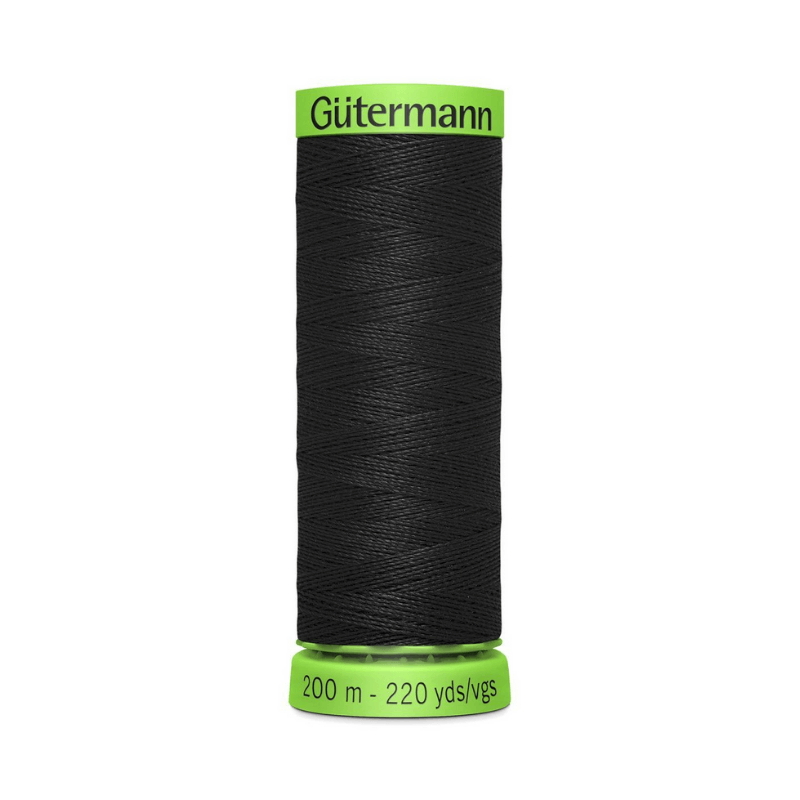 Gutermann Extra Fine Polyester Sewing Thread, 200m Spool #000 Black for sewing projects