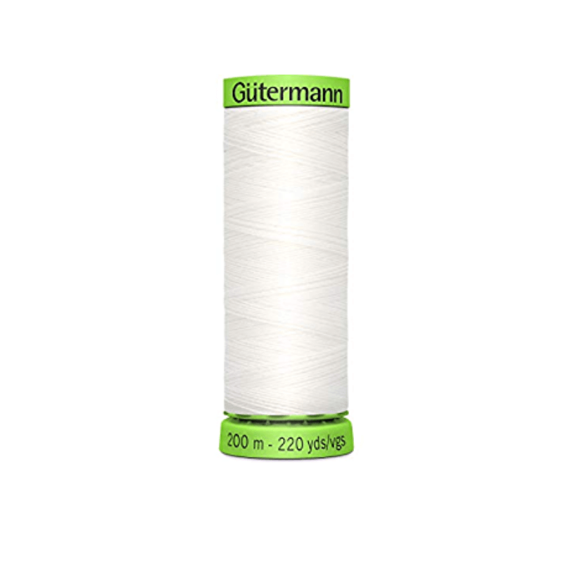 Gutermann Extra Fine Polyester Sewing Thread, 200m Spool #800 White for sewing projects