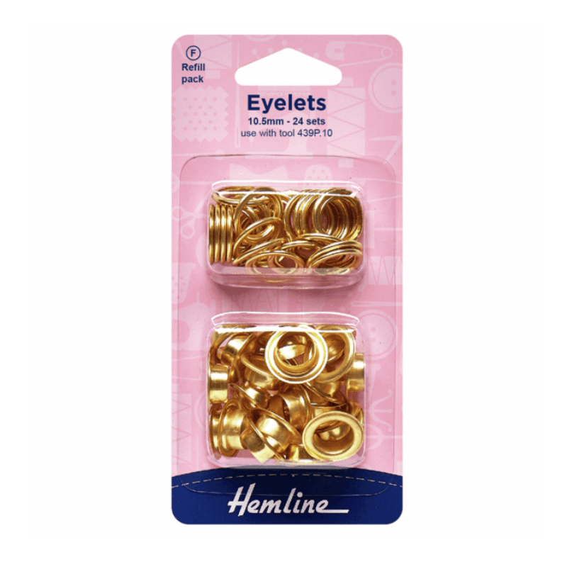 Hemline Eyelets Refill Eyelets 10.5mm Gold