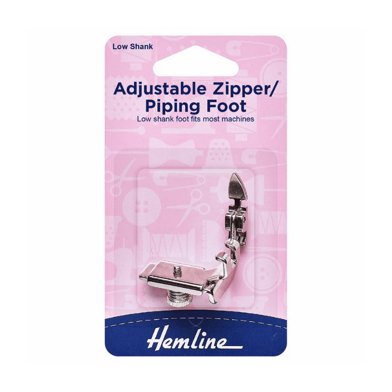 Fully adjustable for sewing the zipper on the left or right side. Sewing close to zipper teeth is made possible by the narrow low shank foot. All metal quality.