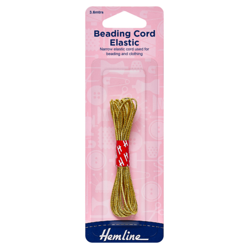Jewellery-making elastic cord with a narrow beading pattern. It can be used on clothing and in any application that requires only a small bit of stretch. Popular for kids' crafts, fancy dress parties, and other occasions.