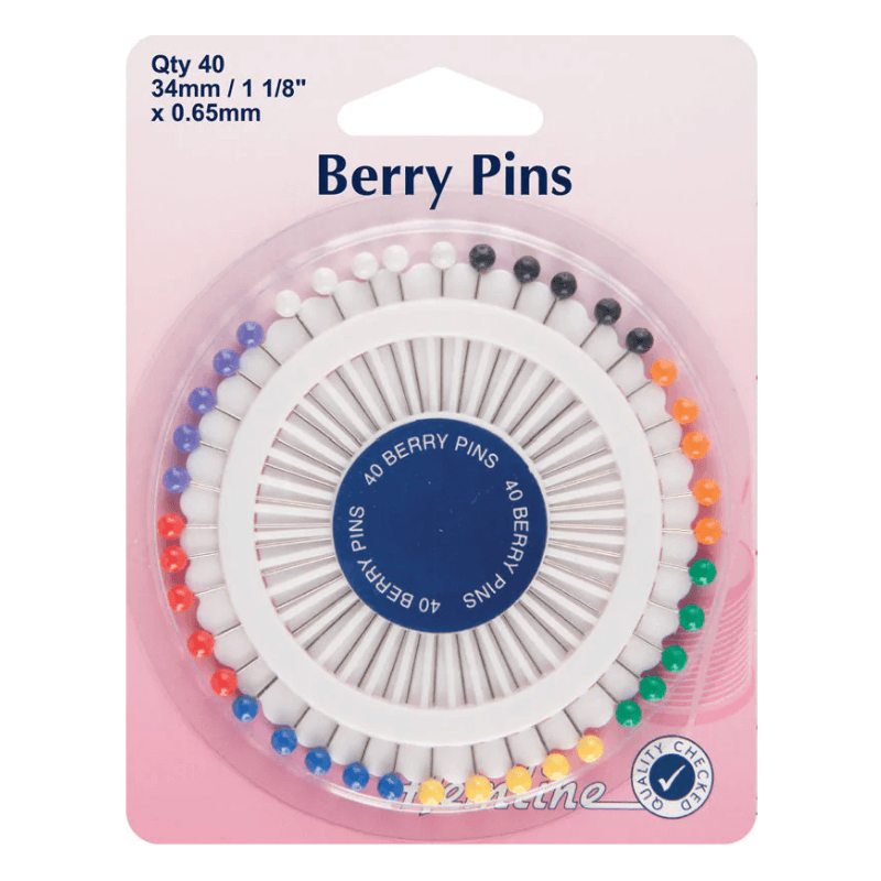 This high-quality Hemline Plastic Berry Pin Rosette is perfect for a variety of sewing and general-purpose chores, allowing you to apply and remove your pins with ease. They're ideal for dressmaking, sewing, and general designing jobs, as they make it easier to position fabrics for stitching.
