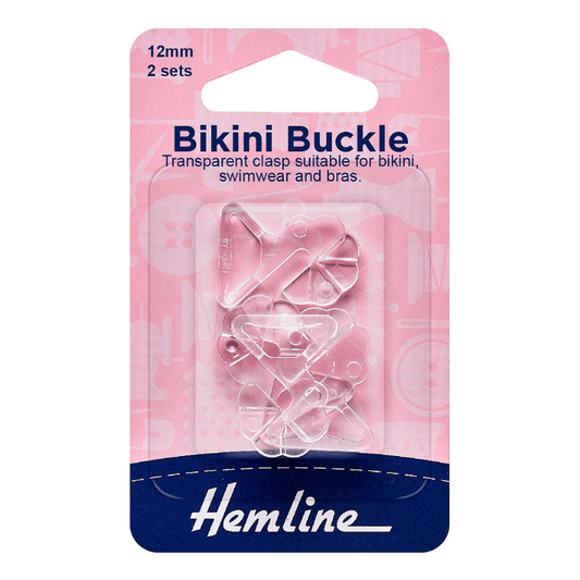 Hemline Bikini Buckle Two Sets, Clear 12mm Chlorine Resistant Bikini Buckles It blends with any colour. Bikinis, swimwear, and undergarments are all suitable.