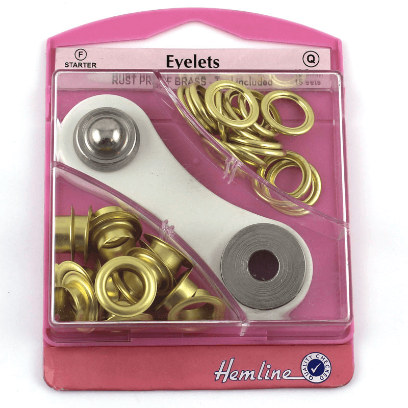 Hemline Eyelet Starter Kit 10.5mm Gold