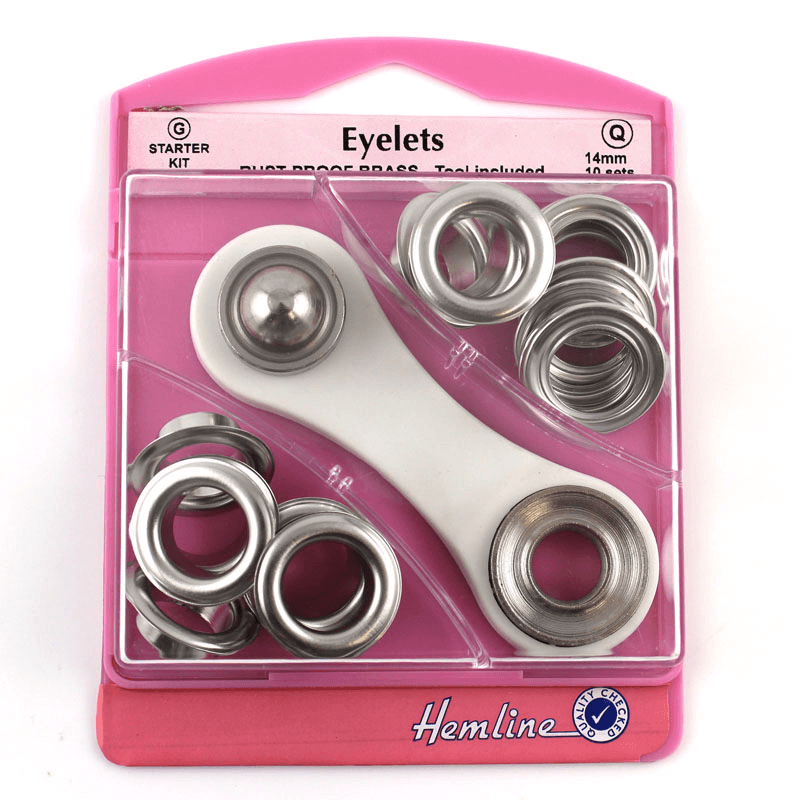 Hemline Eyelet Starter Kit 14mm Nickel