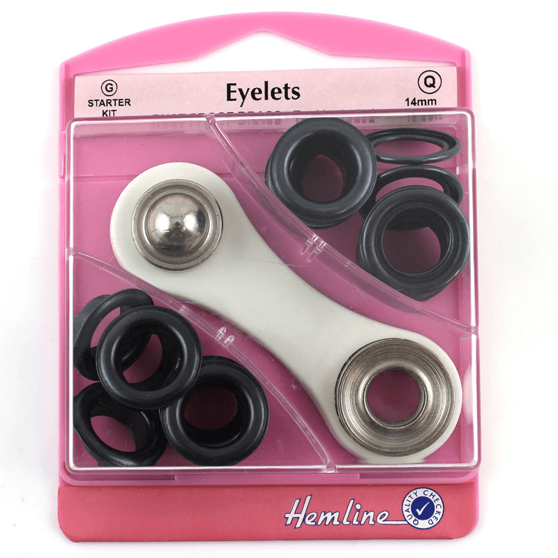 Hemline Eyelet Starter Kit 14mm Onyx Black