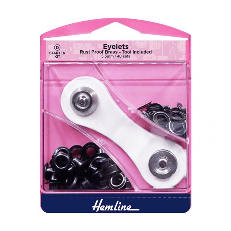 Hemline Eyelet Starter Kit 5.5mm Onyx Black