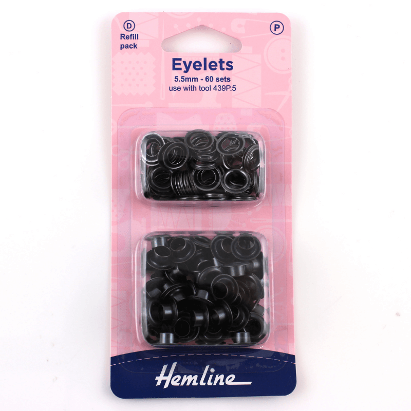 Hemline Eyelets Refill Eyelets 5.5mm Onyx Black