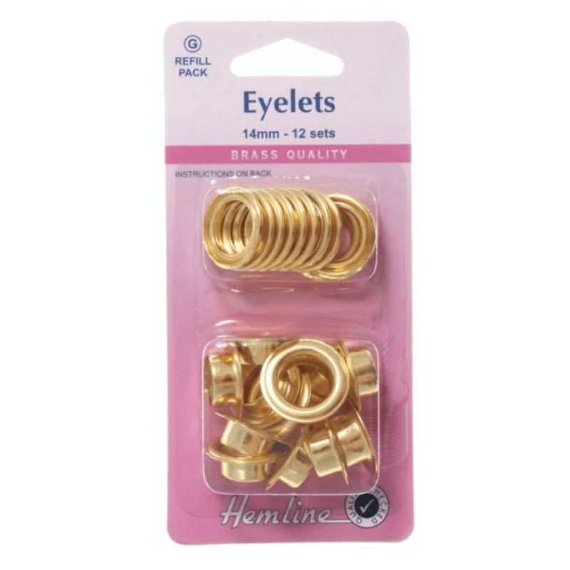 Hemline Eyelets Refill Eyelets 14mm Gold