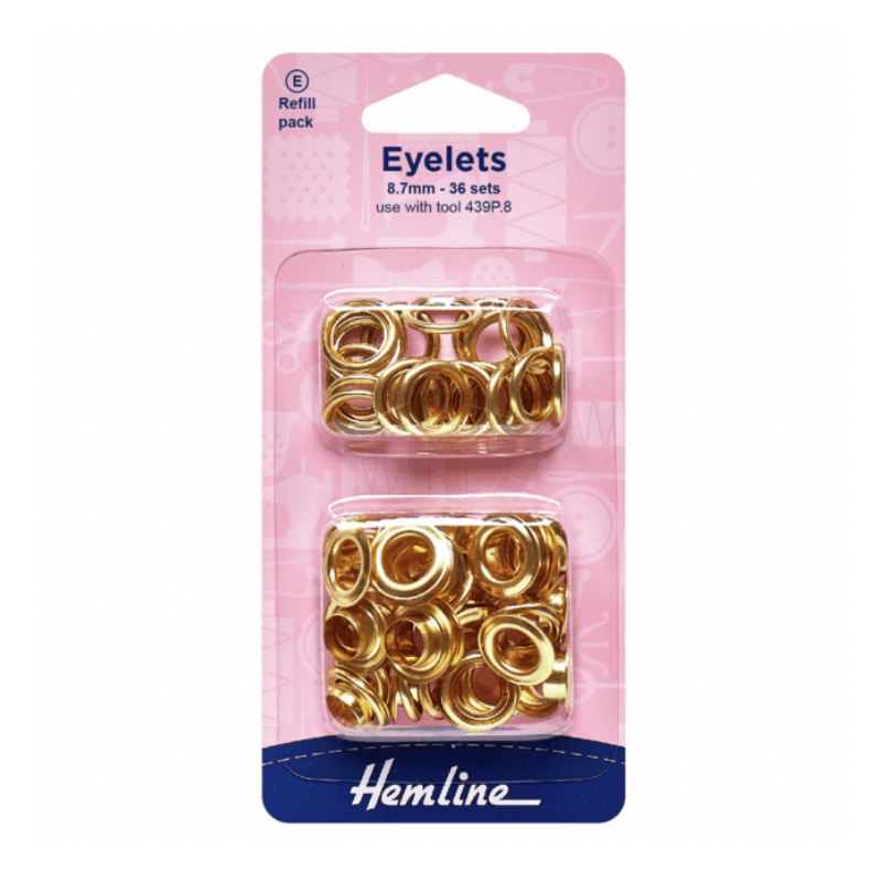 Hemline Eyelets Refill Eyelets 8.7mm Gold