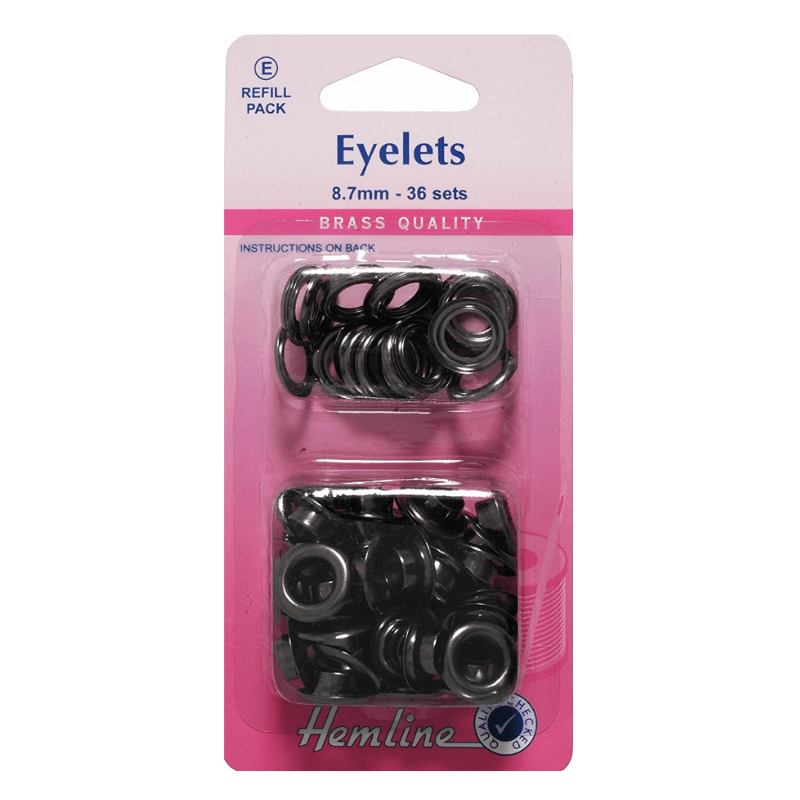 Hemline Eyelets Refill Eyelets 8.7mm Onyx Black