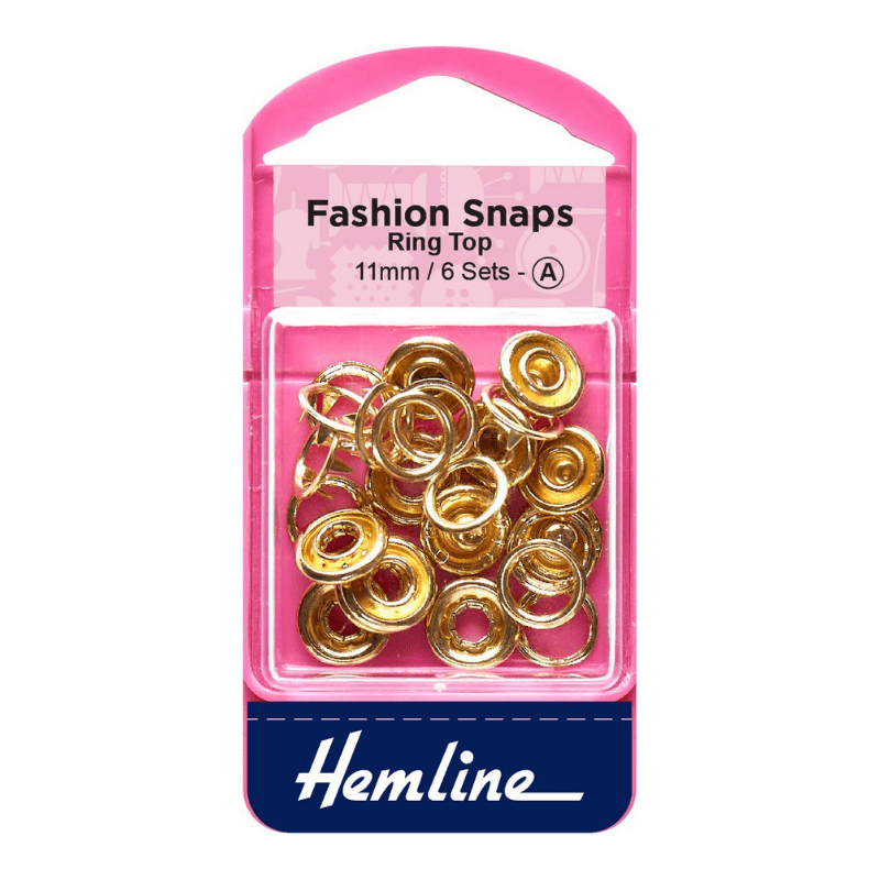 Hemline Fashion Snaps Ring Top Gold