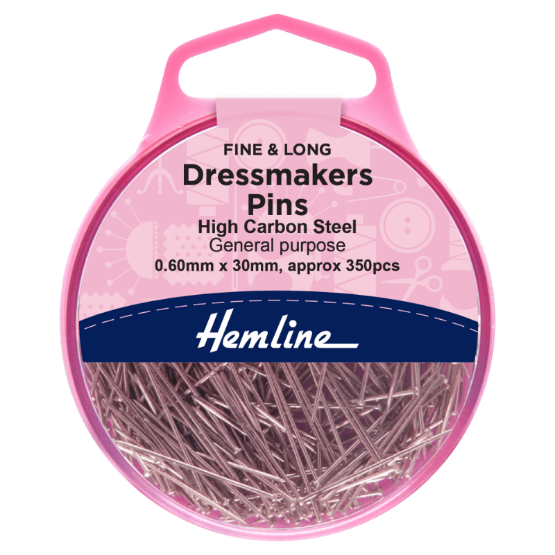 Hemline Fine & Long Dressmaker Pins - an essential item for your sewing kit.