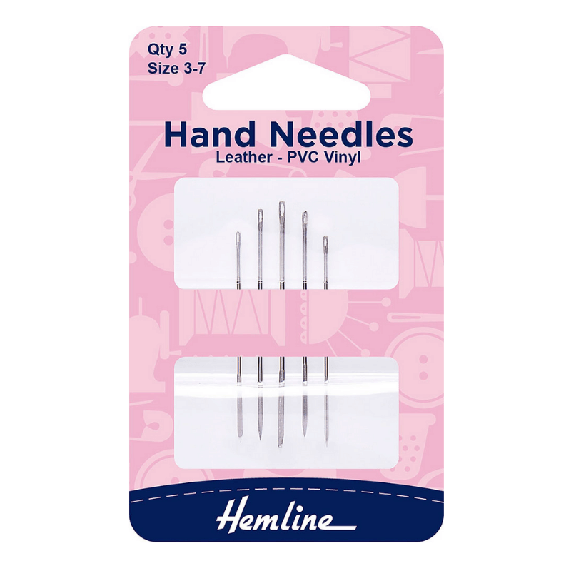 Strong triangular-pointed needles puncture strong textiles without damage or marking. Suitable for PVC, vinyl, suede, leather and many plastics.