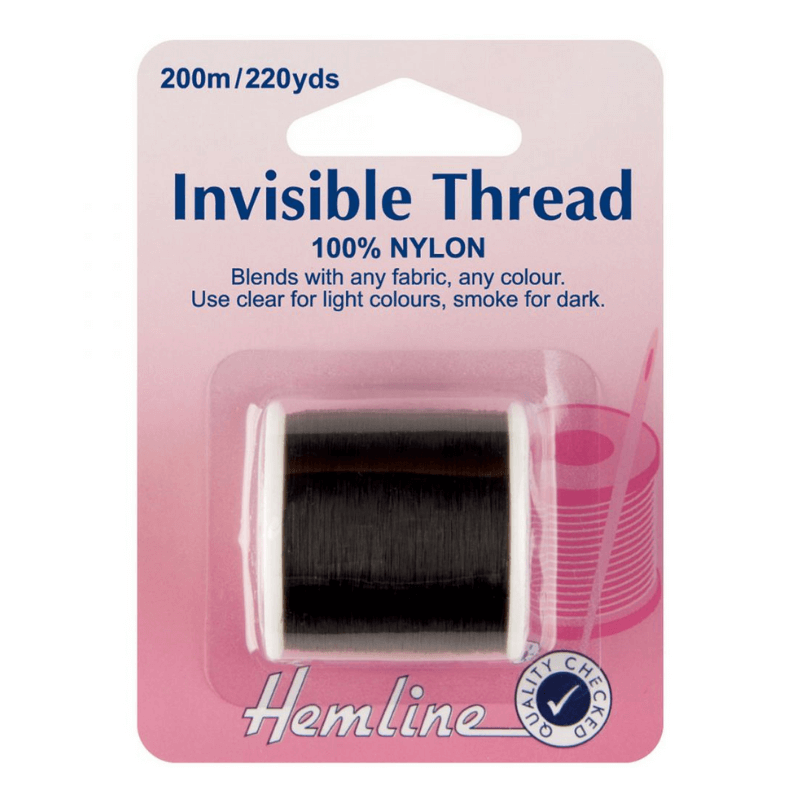 Invisible thread blends in beautifully with fabrics and coloured threads.
