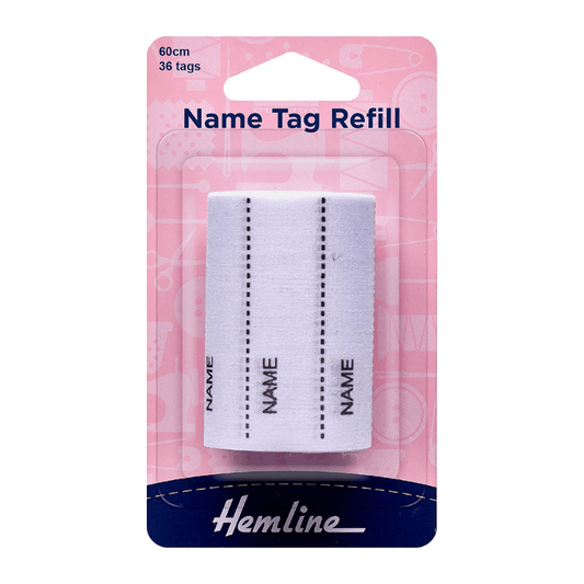 60cm of name tags are included to label school and sports uniforms, camping gear, and personal items.