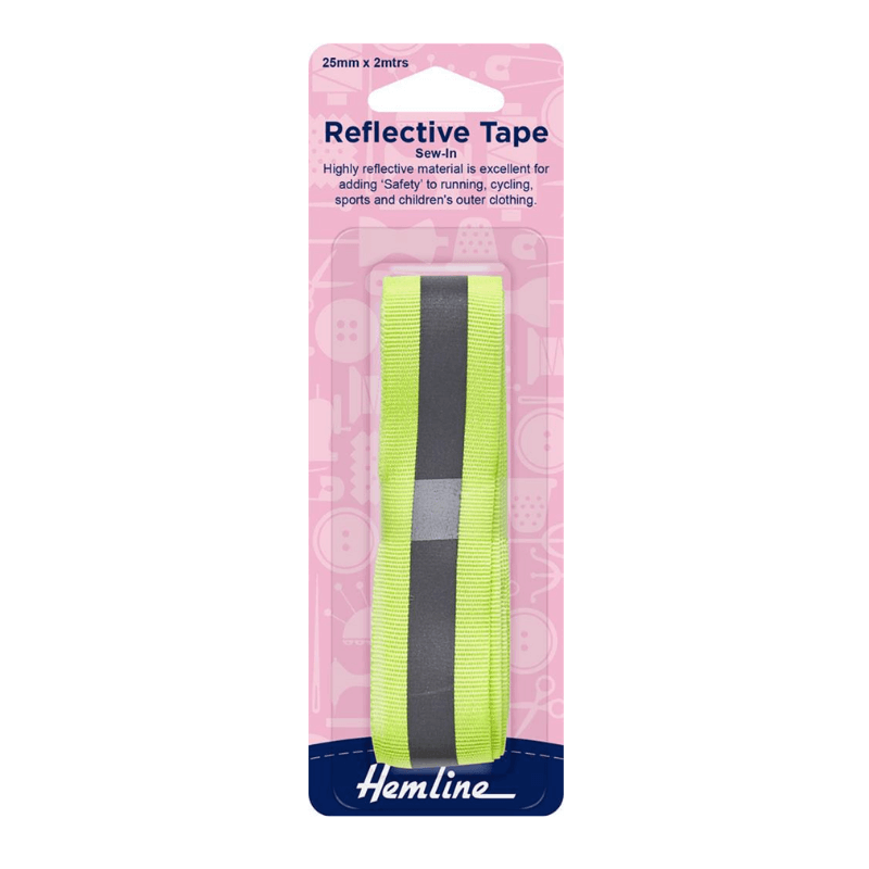 Hemline Reflective Tape Sew-in provides added safety when cycling, walking, or running at night.