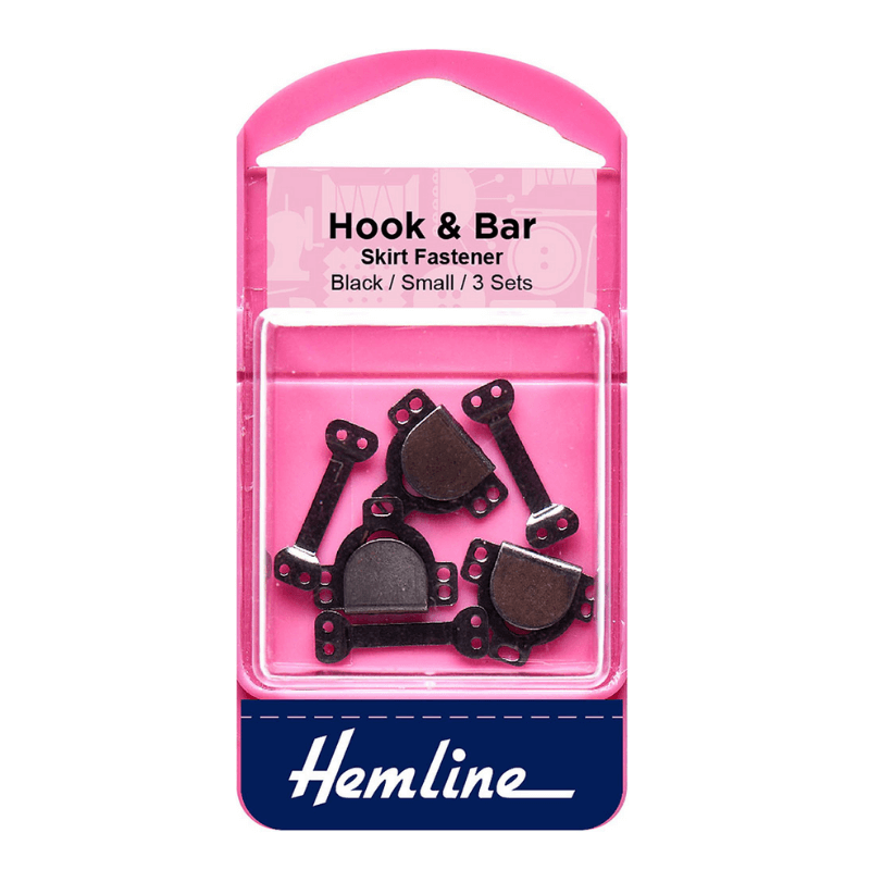 Hemline Hook and Bar Fastener Black Small