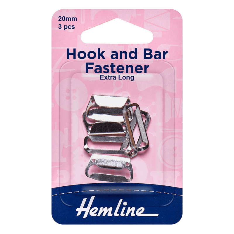 Hemline Hook and Bar Fastener Nickel 20mm