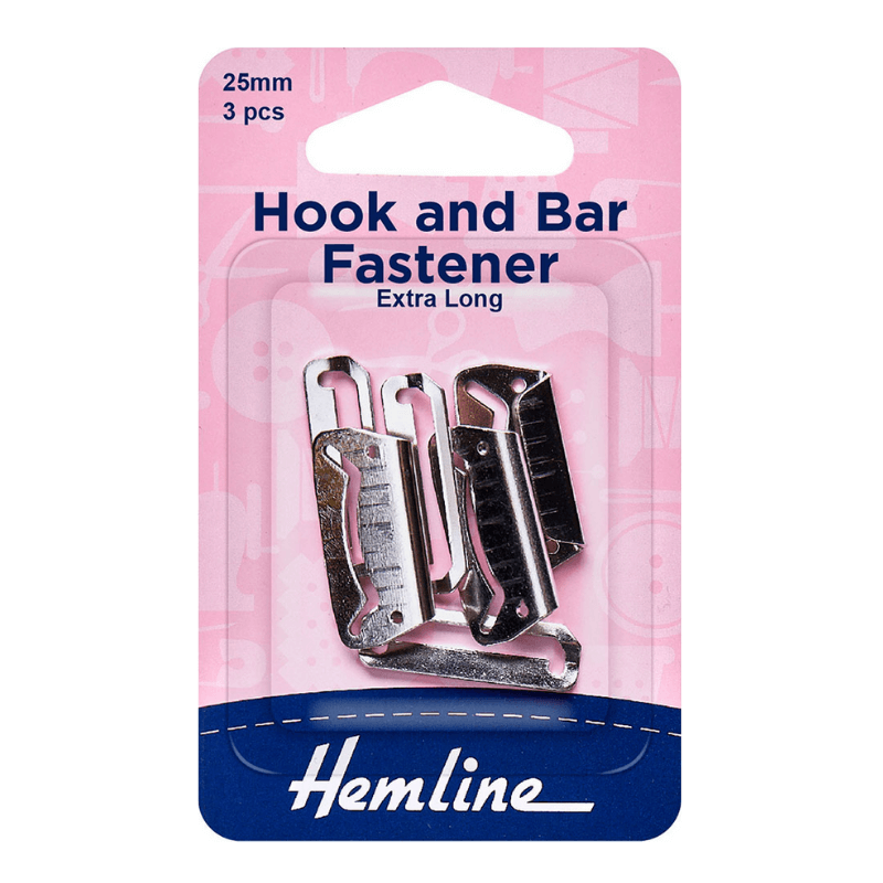 Hemline Hook and Bar Fastener Nickel 25mm