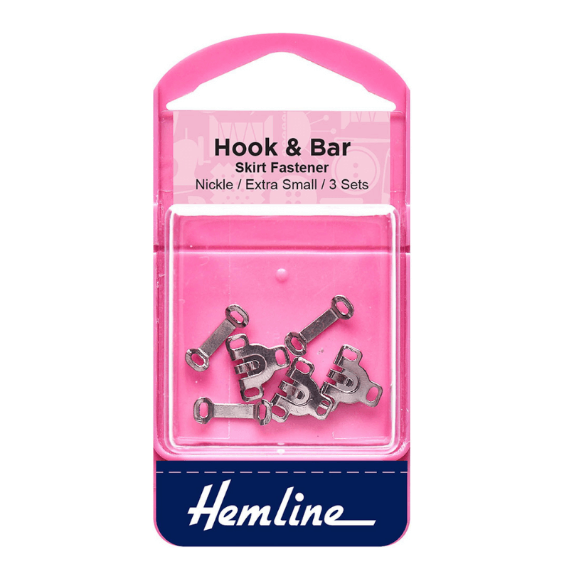 Hemline Hook and Bar Fastener Nickel Extra Small