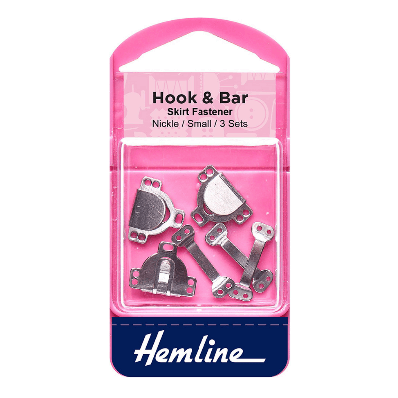 Hemline Hook and Bar Fastener Nickel Small