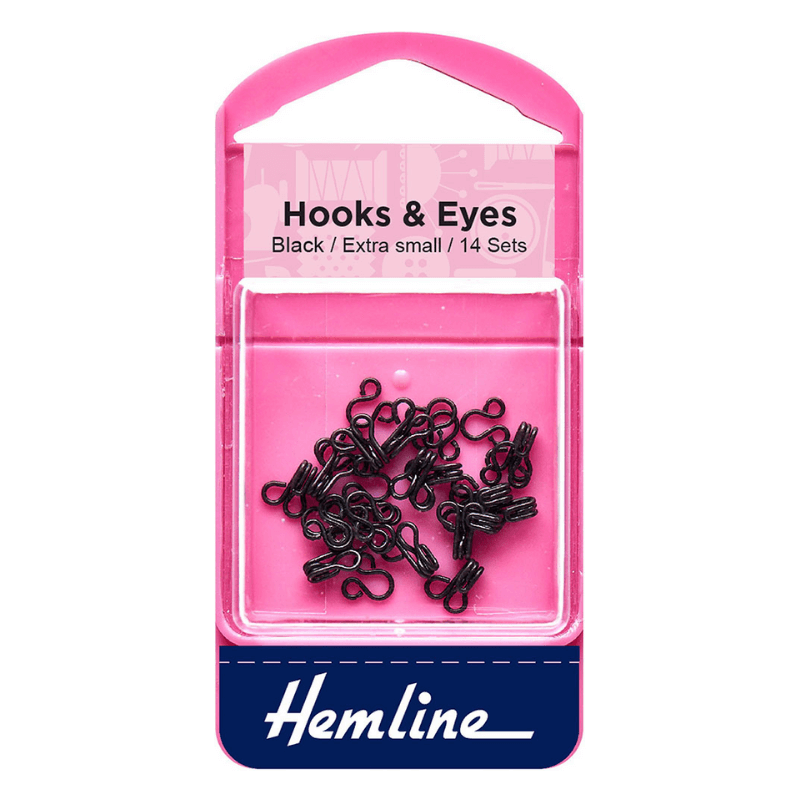 Hemline Hook and Eyes Black Size 0