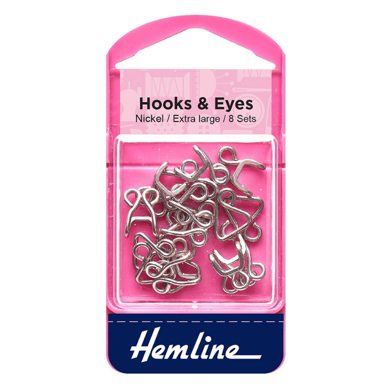 Hemline Hook and Eyes Nickel Size 13