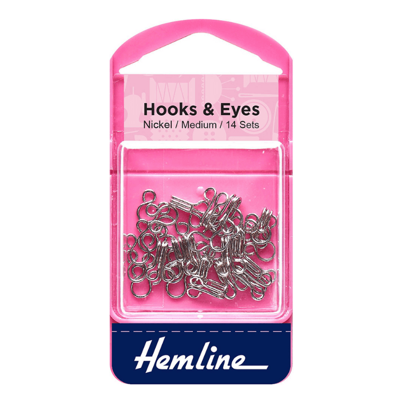 Hemline Hook and Eyes Nickel Size 2