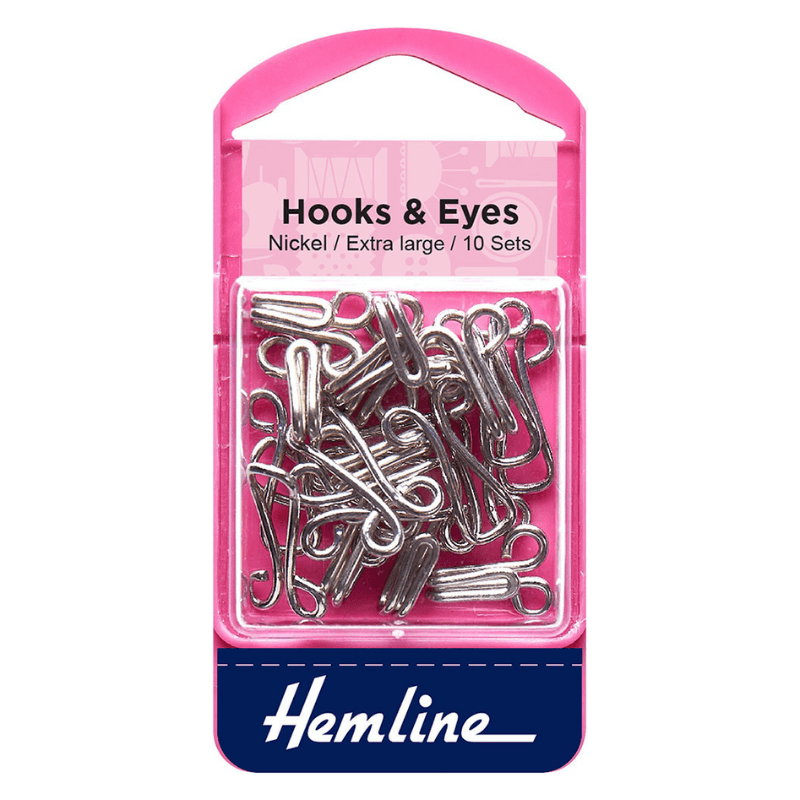 Hemline Hook and Eyes Nickel Size 9