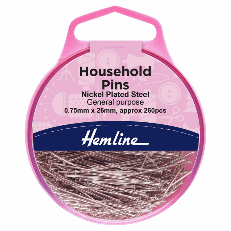 Hemline Household Pins are great for a variety of general-purpose tasks, making them a must-have for every crafter. They're composed of nickel-plated steel, which means they'll last a long time and may be used for a variety of tasks.