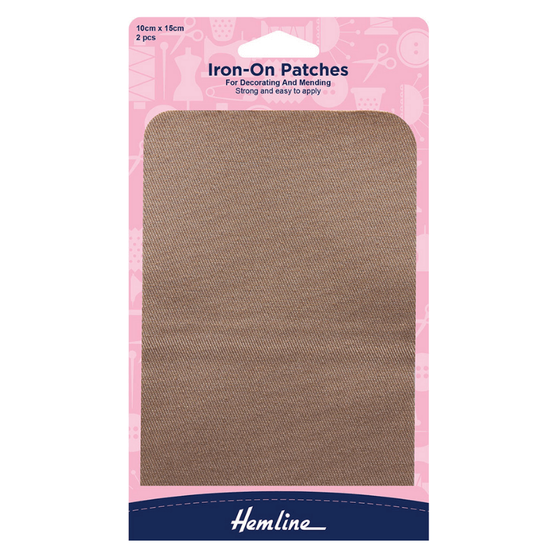 Hemline Iron-On Patches Fawn