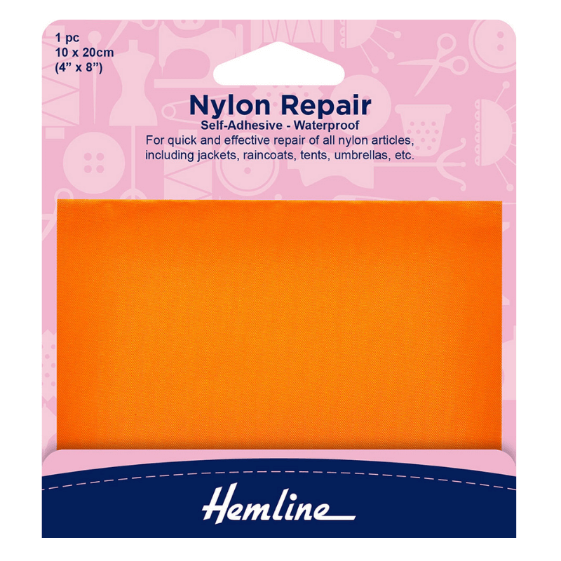 Hemline Nylon Repair Self Adhesive - Waterproof Orange