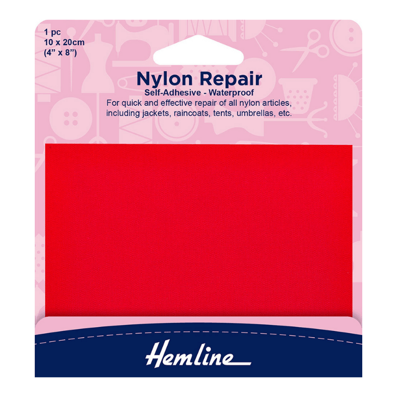 Hemline Nylon Repair Self Adhesive - Waterproof Red