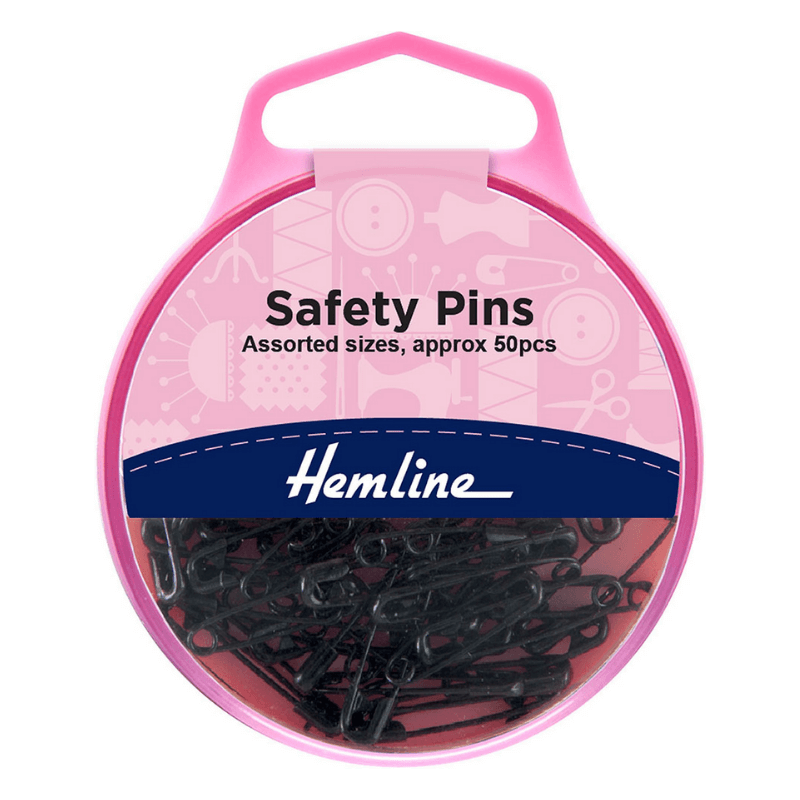 Hemline Pins Safety Hardened Black 19mm
