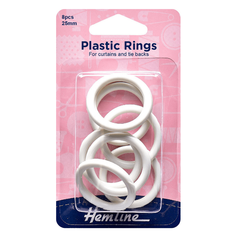 Hemline Plastic Rings 25mm