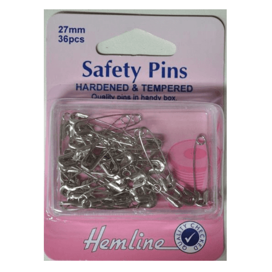 Hemline Safety Pins Hardened & Tempered 27mm