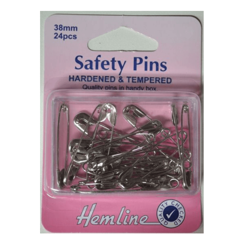 Hemline Safety Pins Hardened & Tempered 38mm