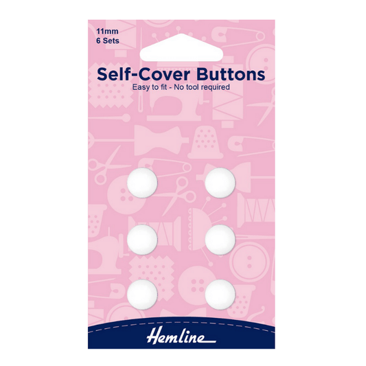 Hemline Self Cover Buttons Plastic 11mm