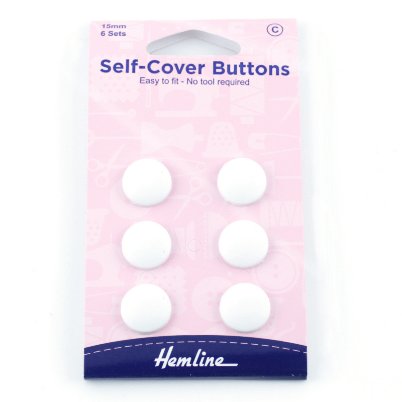 Hemline Self Cover Buttons Plastic 15mm