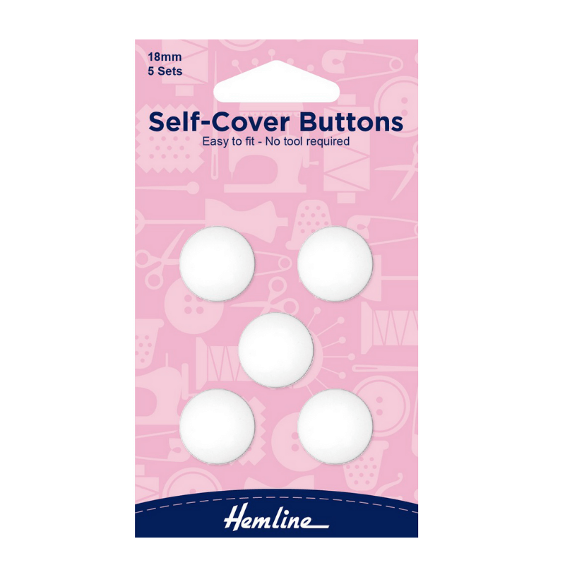 Hemline Self Cover Buttons Plastic 18mm