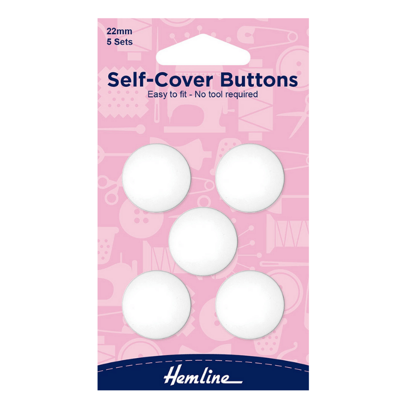 Hemline Self Cover Buttons Plastic 22mm