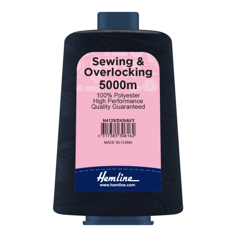 Hemline Sewing and Overlocking Thread 5000m Dark Navy