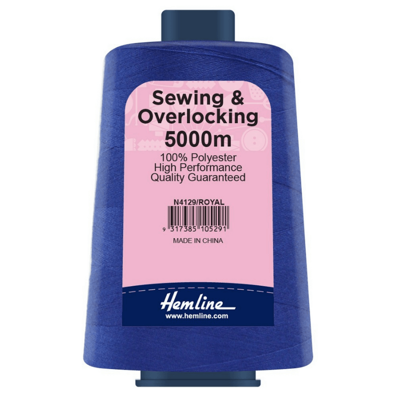 Hemline Sewing and Overlocking Thread 5000m Royal
