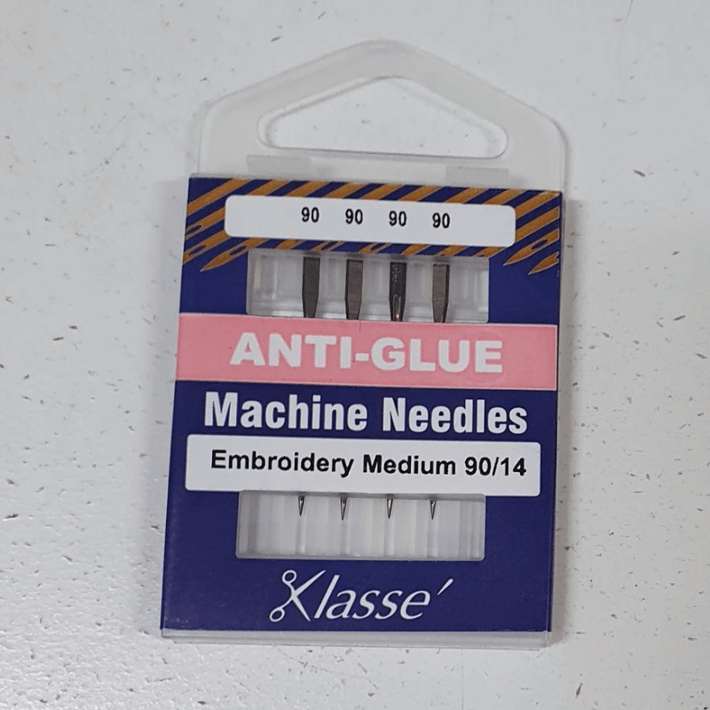 Klasse Anti-Glue Needles Embroidery Medium 90/14 - Anti-Glue needles perform well with adhesive sprays and backings.
