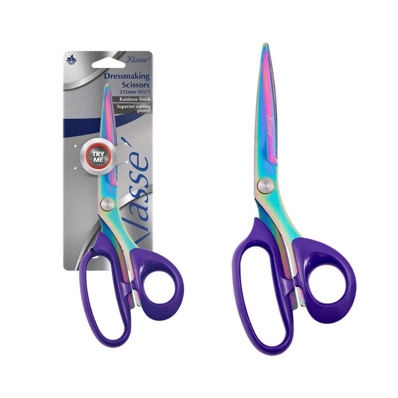 Klasse Scissors Dressmaking Scissors with high quality stainless steel rainbow blades that can cut up to 6 layers of fabric