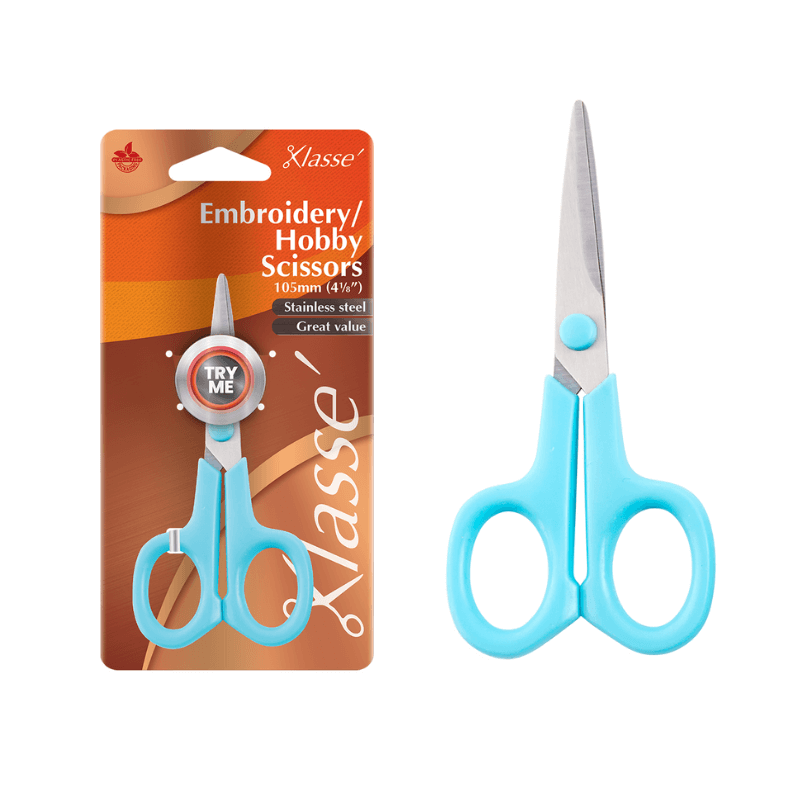 Klasse Scissors Embroidery Stainless has steel blades which is so comfortable left and right handed grip